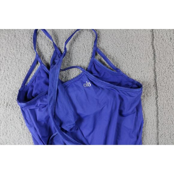 ALO Yoga Womens Blue Medium Racerback Mesh Tank Top Pull Over - Picture 4 of 6